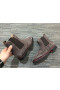 Christian Louboutin Melon Spikes Boots Suede Calf Leather Mocha
