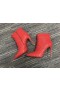 Christian Louboutin Snakilta Spiked Ankle Boots 100mm Calf Leather Red