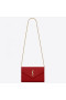 Saint Laurent WOC Monogram Chain Wallet Red Leather