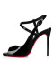 Christian Louboutin 100 mm Black/lin Black Patent Leather Sandal