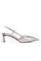 Christian Louboutin Condoroline 55 Mm Sling Back Pumps Manoir Specchio Leather Silver