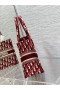 Dior Book Tote Red Dior Oblique Embroidery