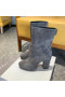 Dior D-Rise Suede Boots Gray 100mm