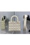 Dior Lady Dior Bag 17CM White Cannage Lambskin