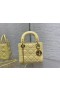 Dior Lady Dior Bag 17CM Yellow Cannage Lambskin