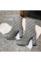 Dior Oblique Print Heeled Boot Gray
