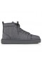 Christian Louboutin Adolon High-Top Sneakers Linen And Calf Leather Smoky CL Shoes