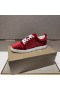 Christian Louboutin Fun Louis Junior Men Low-top Sneakers Veau Velours with Strass Red