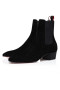 Christian Louboutin Rosalio Chelsea 40 Mm Boots Calf Leather Black CL Shoes