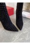 Christian Louboutin So Kate Booty Plume Ankle Boots 100mm Suede Black
