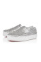 Christian Louboutin Spikeboat Sneaker Leather Silver CL Shoes