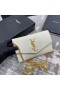 Saint Laurent WOC Uptown Chain Wallet White Leather