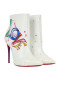Christian Louboutin 'Love Is A Boot' Ankle Boots 100mm Calf and Patent Leather White