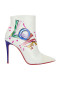 Christian Louboutin 'Love Is A Boot' Ankle Boots 100mm Calf and Patent Leather White