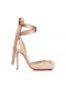 Christian Louboutin Cassia Lace Up 100Mm Strappy Pumps Crepe Satin Blush