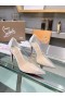 Christian Louboutin Degrastrass PVC Pumps Crystal and Leather White