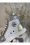 Christian Louboutin Lou Spikes High-top Sneakers Metallic Leather White Silver