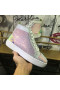 Christian Louboutin Louis Flat High-Top Women Sneakers Crystals Embellished Multicolor