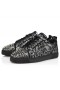 Christian Louboutin Louis Junior Spikes Sneakers Storm Printed Calf Leather And Spikes Black