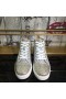 Christian Louboutin Louis Strass High-Top Sneakers Suede and Glitter Leather Silver