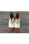 Christian Louboutin Men Melon Spikes Boots Wool and Calf Leather Brown