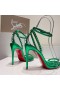 Christian Louboutin So Me 100mm Sandals Spikes Metallic Green Christian Louboutin Shoes