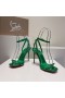 Christian Louboutin So Me 100mm Sandals Spikes Metallic Green Christian Louboutin Shoes
