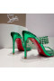 Christian Louboutin Spike Only 105mm PVC and Iridescent Leather Sandals Green CL Shoes