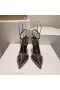 Christian Louboutin Spikoo 100mm Pumps PVC And Leather Coffee Christian Louboutin Shoes