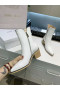 Jimmy Choo Ankle Boot 45mm Pocket Decor Med Heel White
