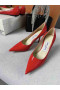 Jimmy Choo Love 85 Calf Leather Pumps JC Emblem Red