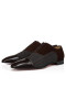 Christian Louboutin AC Greggo Derbies Calf Leather Tresse Provence Fabric And Veau Velours Dark Brown
