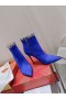 Christian Louboutin Chain Booty Ankle Boots 100mm Velvet Blue Christian Louboutin Shoes