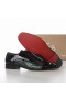 Christian Louboutin Greggo Oxfords Crocodile Embossed Patent Leather Black Green