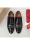 Christian Louboutin Greggo Oxfords Crocodile Embossed Patent Leather Black Green