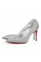 Christian Louboutin Kate 85 Mm Pumps Glittered Calf Leather Silver CL Shoes