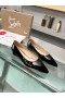 Christian Louboutin Kate Ballerina Flats Patent Leather Black CL Shoes