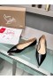Christian Louboutin Kate Ballerina Flats Patent Leather Black CL Shoes