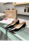 Christian Louboutin Kate Ballerina Flats Patent Leather Black CL Shoes