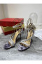 Christian Louboutin Mafaldina Spikes Sandals 100mm Multicolor Nappa Leather