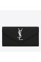 Saint Laurent Large Monogram Flap Wallet Noir Grained Leather