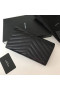 Saint Laurent Large Monogram Flap Wallet Noir Grained Leather