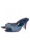 Christian Louboutin Apostropha Mule Mesh Strass 80mm Blue CL Shoes