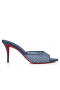 Christian Louboutin Apostropha Mule Mesh Strass 80mm Blue CL Shoes