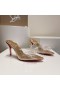Christian Louboutin Aqua Strass 80mm Mules Pvc Iridescent Nappa Leather And Strass Gold