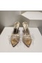 Christian Louboutin Aqua Strass 80mm Mules Pvc Iridescent Nappa Leather And Strass Gold