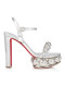 Christian Louboutin Atmospherica 130 Mm Sandals Specchio Leather Silver