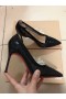 Christian Louboutin Follies Strass Pumps Mesh and Patent Leather Black