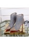 Christian Louboutin Gipsybootie Ankle Boots 90mm Lace Lame Specchio Gray