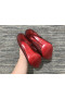 Christian Louboutin Kate Pumps 100mm Patent Leather Black Red